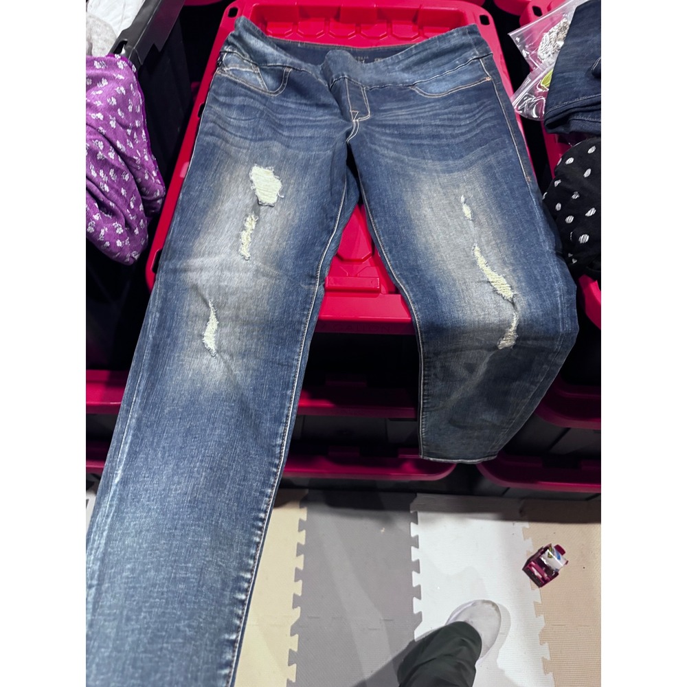 Rock & Republic Denim Rx Fever Pull On Distressed Jeans 16 M Medium Wash